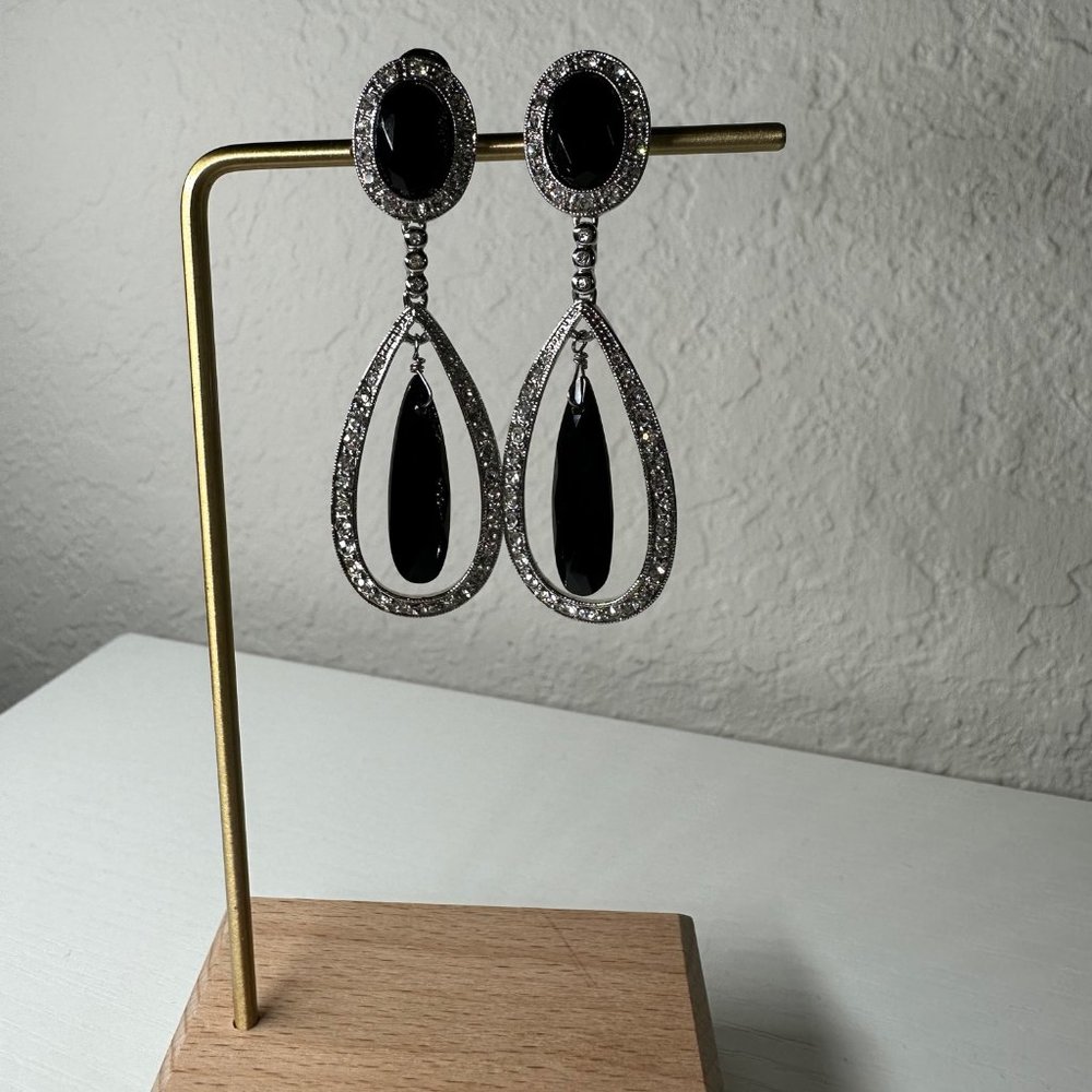 Diamond and Silver Earrings EUC